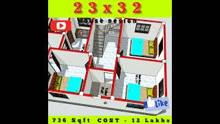 23x32 House Plan  #engineeringplan #video #viral #viralshort #shorts