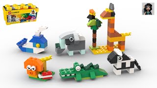 AFRICAN ANIMALS Lego classic 10696 ideas How to build Giraffe Lion Elephant Zebra Whale Crocodile