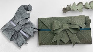 Gift Wrapping | 聖誕禮物包裝設計：蝴蝶結摺紙+聖誕帽折紙製作（Step By Step）