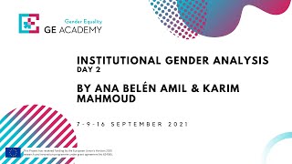 Institutional Gender Analysis (Day 2)