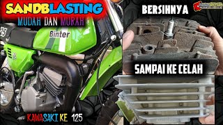 Proses sandblasting BLOKOP KAWASAKI KE 125