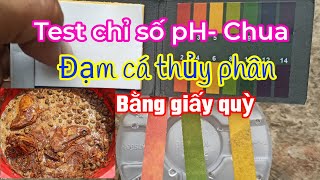 Test độ pH, vị chua của đạm cá thủy phân bằng giấy quỳ|kết quả thực tế ☎️0372225255