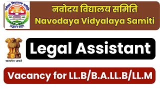 Legal Assistant Vacancy 2024 at NVS || govt legal jobs || law jobs 2024 ||