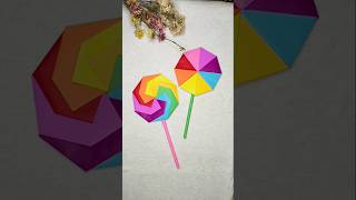 DIY Paper Lollipop Candy| Origami Lollipop | Paper Crafts #ytshort #origami #origamilolipopcandy