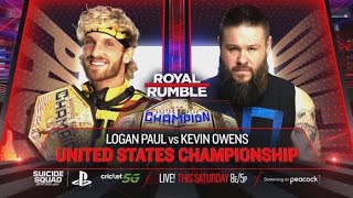 WWE Royal Rumble 2024 Logan Paul vs Kevin Owens 2K23 Simulation