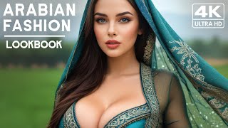 AI Creates Stunning Arabian Fashion Art - 4K Rainy Landscape Simulation