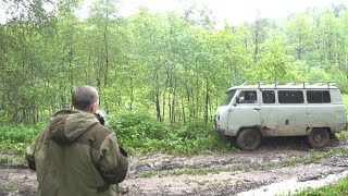 Поездка в Подмалинки, чуть не перевернулись на буханке с обрыва