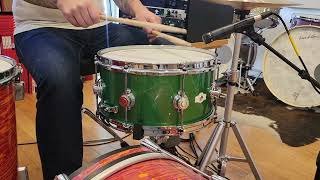 Snares - George Way Drum Co. 7x14 "Aristocrat" Studio Maple Snare Drum (Elbaite Green)