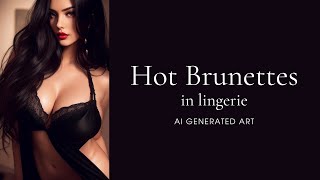 AI Lookbook: Hot Brunettes in lingerie. Beautiful AI models. AI generated art.