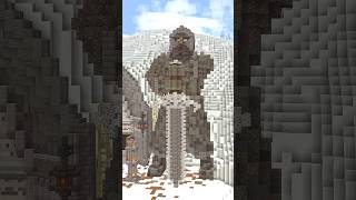 Dwarven Statue with Sword | A Minecraft Timelapse | Building Brazenthrone #shorts