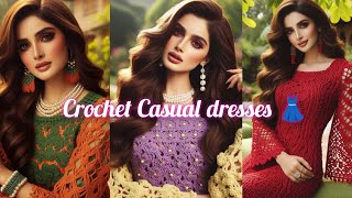 Beautiful Crochet Dresses!! Trend 2024 CLOTHING Short frocks NEW2024 #crochet #knitted#clothing