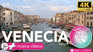 Caminando por Venecia: La ciudad de los canales, construida sobre el mar. Venecia, Italia 🇮🇹. 4K.