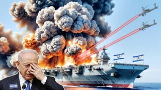 35 minutes ago! 50 Iranian AH-64E helicopters destroy Israeli aircraft carrier