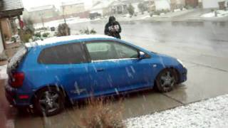 Snowing in Hesperia Ca. Day 1