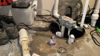 Sump pump, water line leaking!! Ugh!