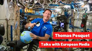 Astronaut Thomas Pesquet talks with European Media