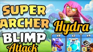 skybrid super Archer blimp easy 3 stars attack strategy th15#clash of clans