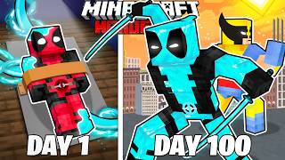 I Survived 100 Days as DIAMOND DEADPOOL in HARDCORE Minecraft