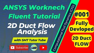 ANSYS Workbench Fluent Tutorial 2D Duct Flow for boundary layer simulation fully develop flow Part1