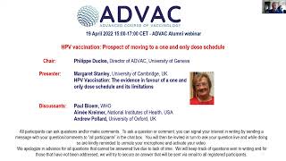 ADVAC Alumni webinar - 19 April 2022 - HPV vaccination