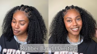 Cute!! Rubber Band Hairstyle on Natural Hair