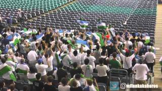 Uzbekistan and North Korean fans at ASIA Cup 2015