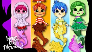 Inside Out2 Game Book: If Emotional Characters Glow Up Into Mermaids | DIY Arts & paper crafts