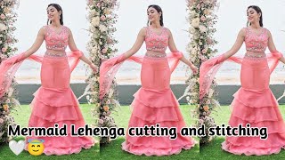 Mermaid Lehenga cutting and stitching❤️ Lehenga cutting and stitching 😊