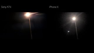 iPhone X vs Sony A7iii night footage comparison