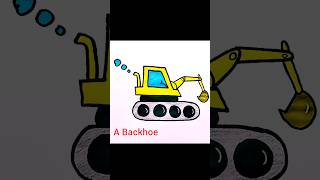 how to draw a backhoe car | car drawing #shorts #backhoe