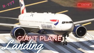 THRILLING GIANT Aircraft Landing!! Boeing 777 British Airways Landing at San Francisco