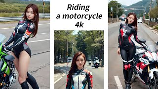 [4k] Riding a motocycle,  Kawasaki [lookbook]