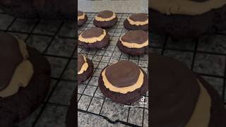 Making Crumbl Buckeye Brownie Cookies! #pastrychef #baking #tiktok #viral #subscribe #shorts