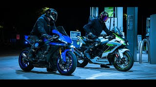 YAMAHA YZF R1 x KAWASAKI Ninja ZX-10 R | 4K