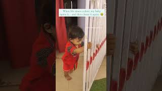 When life closes a door, my baby opens it..and then closes it again😂 | Baby vs. Door Comedy Showdown