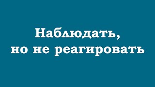 Наблюдать происходящее, но не реагировать