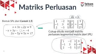 Bab 1.3 Matriks Perluasan & Operasi Baris Elementer (OBE) - MATRIKS DAN RUANG VEKTOR