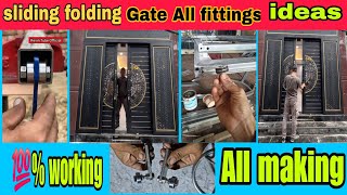 Sliding and folding gate all fitting ideas || Sliding folding door fitting #sliding