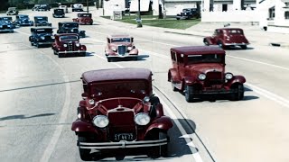 1930s - Los Angeles, Beverly Hills, Detroit in color [60fps,Remastered] w/sound design added