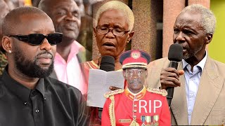 Brig.Gen.Rtd Frank Katene Kyambadde's family members giving a speech.