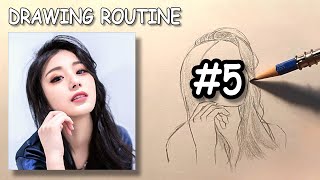 Learning how to draw portrait with the Loomis Method, step by step - Drawing Routine #5