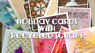 holiday + christmas cards with recycled scraps