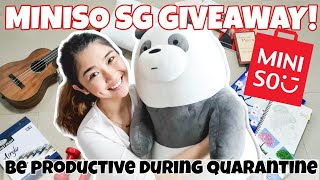 GIVEAWAY!! MINISO SINGAPORE x WE BARE BEARS | How to be productive & stress-free during quarantine