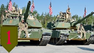 US Army, NATO. M1A2 Abrams tanks of the 1st Infantry Division "The Big Red One".