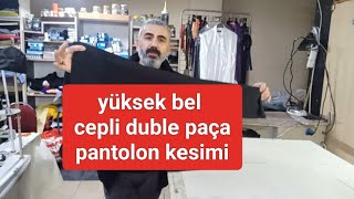 YÜKSEK BEL PANTOLON KESİM /  pantolon kesim  . #pantolon #abone  bayan pantolon yüksek bel