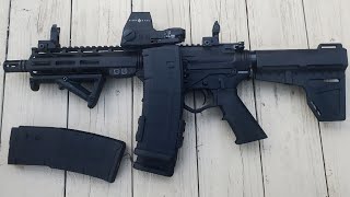 AR Pistol American Tactical With Red Dot, Foregrip, Flip Up Sight's & Maglink Coupler | AR Pistol