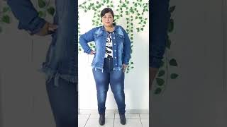 Jaquetas Jeans Plussize.#plussize #gordinha #mulhergorda #gorda #jeansPlussize #jaquetaplussize