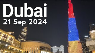 Dubai [4K] Amazing City Center, Burj Khalifa, Armenia Flag on Burj Khalifa 🇦🇪