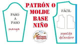 Patrón o Molde Base para niños. Paso a paso. Pattern or base mold for children. Step by Step