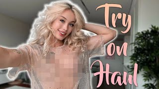 [4K] Try On Haul With Milla Snake | No Bra & No Panties 2024